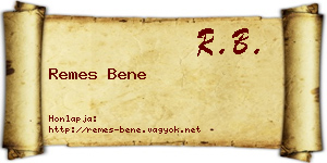 Remes Bene névjegykártya